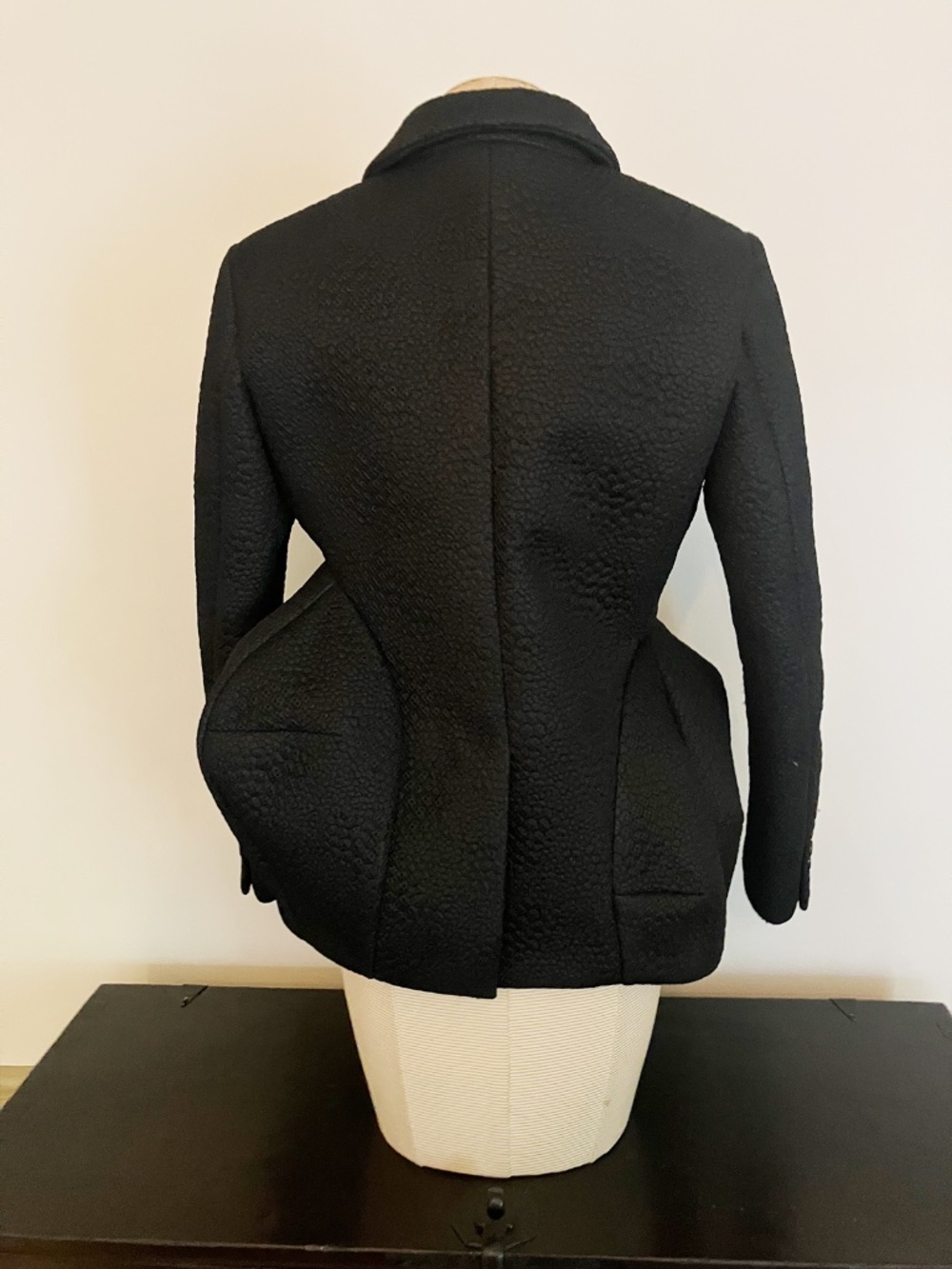 Commes des Garçons Black sz M Neoprene single-breasted sculpted blazer - Picture 2 of 6